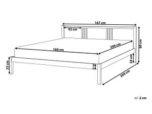 Doppelbett VANNES Weiß - Massivholz - 167 x 80 x 209 cm