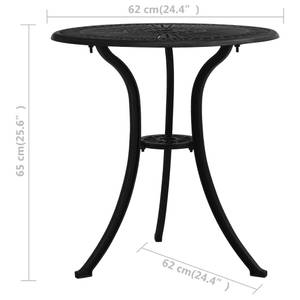 Bistroset (3-teilig) 3011720 Schwarz - Metall - 62 x 65 x 62 cm