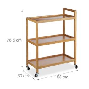 Servierwagen Bambus Braun - Bambus - Holzwerkstoff - Kunststoff - 58 x 77 x 30 cm