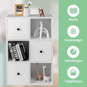 Bücherschrank mit 3 Schubladen Weiß - Holzwerkstoff - 30 x 89 x 60 cm