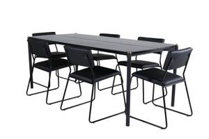 Essgruppe Pelle 4 (7-teilig) Schwarz - Massivholz - 90 x 75 x 190 cm