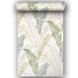 Papier peint rouleau feuilles tropicales Vert - Papier - 53 x 1000 x 1 cm