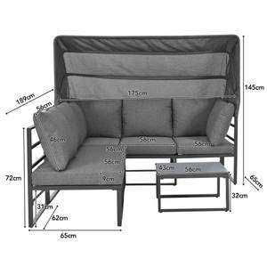 Gartenmöbel-Set MetalSun Ⅴ Grau - Glas - Metall - Kunststoff - 65 x 145 x 175 cm