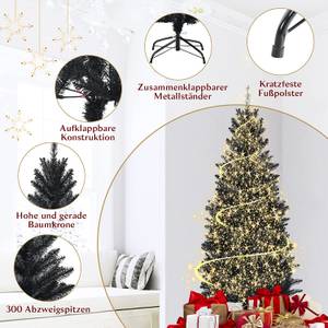 150cm Künstlicher Weihnachtsbaum Schwarz - Kunststoff - 66 x 150 x 66 cm