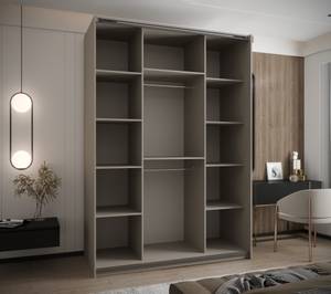 SCHWEBETÜRENSCHRANK LUX Beige - Silber - Breite: 180 cm