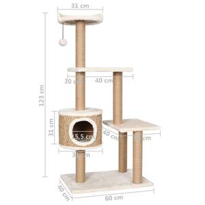 Kratzbaum 170979 Beige - Holzwerkstoff - 40 x 123 x 60 cm