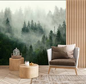 Fototapete Wald im Nebel Landschaft 3D 400 x 280 x 280 cm