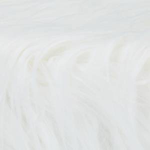 Tabouret fausse fourrure poils Marron clair - Blanc