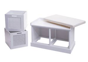 Banc J49 boites de rangement Blanc crème - Blanc pur