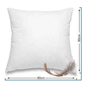 Kopfkissen Federn Baumwolle 80x80 Weiß - Textil - 80 x 10 x 80 cm