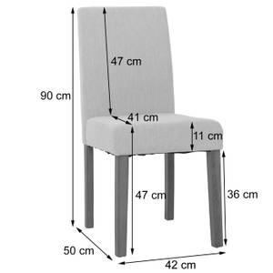 Esszimmerstuhl Littau Chenille (4er-Set) Grau - 4er Set