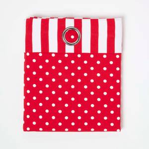 Gardinen Polka Dots & Streifen 2er Set Rot - 137 x 182 x 182 cm