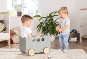 Spielzeugkiste mit Rollen Jim Grau - Holzwerkstoff - 36 x 36 x 50 cm
