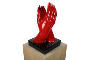 Sculpture moderne I'm there for you Rouge - Pierre artificielle - Matière plastique - 21 x 41 x 21 cm