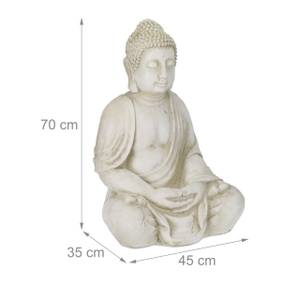 Statue bouddha 70 cm Blanc - Matière plastique - Pierre - 45 x 70 x 35 cm