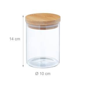4er Set Vorratsgläser mit Deckel 750 ml Braun - Bambus - Glas - Kunststoff - 10 x 14 x 10 cm