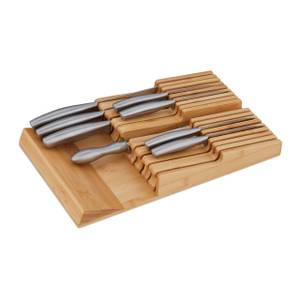 Messerhalter Schublade für 16 Messer Braun - Bambus - 24 x 6 x 40 cm
