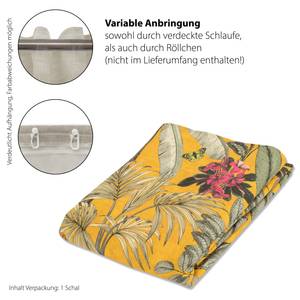 home24 kaufen Vorhang floral blickdicht | gelb
