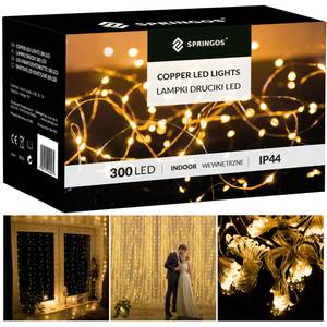 Lichtervorhang 3 x 3 m Gold - Kunststoff - 300 x 300 x 300 cm