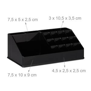 1 x Make Up Organizer schwarz Schwarz - Kunststoff - 24 x 19 x 14 cm