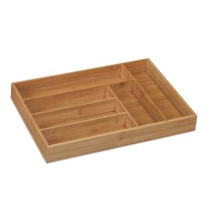 Besteckkasten Bambus 6 Fächer Braun - Bambus - Holzwerkstoff - 31 x 5 x 43 cm