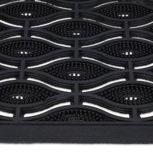 Fußmatte aus Gummi 75 x 45 cm Schwarz - Kunststoff - 75 x 1 x 45 cm