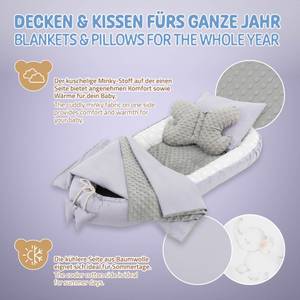 Babynestchen Set 5 teilig Hellgrau