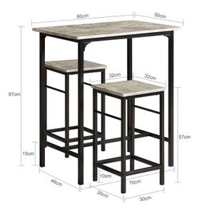 Bartisch + 2 x Barhocker OGT10-HG Grau