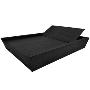 Outdoor-Tagesliege 294118 Schwarz - Kunststoff - Polyrattan - 139 x 73 x 200 cm