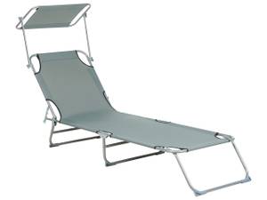 Chaise longue FOLIGNO Gris - Argenté