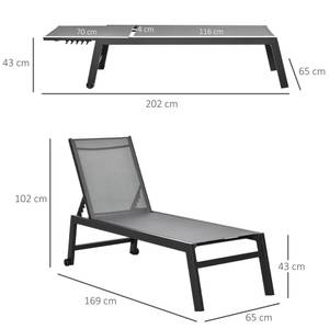 Gartenliege 84B-340GY 169 x 102 cm