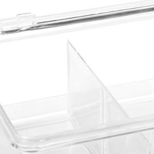 2 x Teebox transparent mit 6 Fächern Kunststoff - 22 x 9 x 15 cm