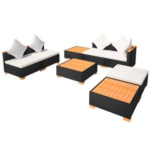 Gartenmöbel-Set Schwarz - Metall - Polyrattan - 74 x 29 x 74 cm