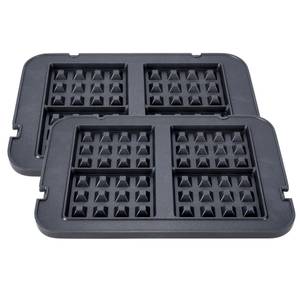 Waffelplatten-Set/Kontakt-und Tischgrill Schwarz - Metall - 22 x 1 x 32 cm