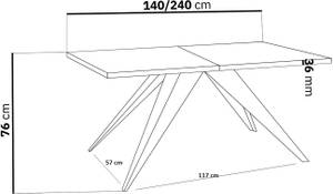 Table à manger VENTO DT80 Chêne clair