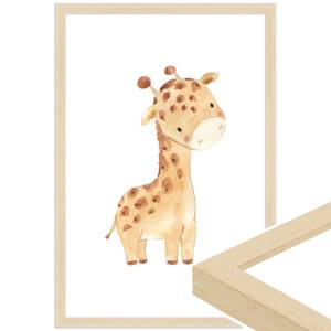 Giraffe gerahmtes Poster 13 x 18 cm