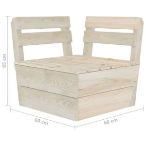 Garten-Lounge-Set Beige - Massivholz - Holzart/Dekor - 60 x 30 x 60 cm