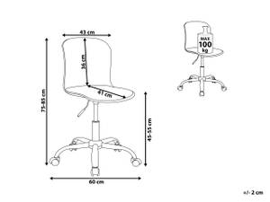 Chaise de bureau VAMO Argenté - Blanc - Cuir synthétique - 60 x 75 x 60 cm