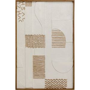 Tableau déco Sandy Geometric Beige - Papier - 81 x 122 x 4 cm