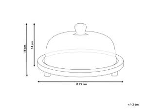 Plateau DENDERA Marron - Blanc - Bois massif - 29 x 16 x 29 cm