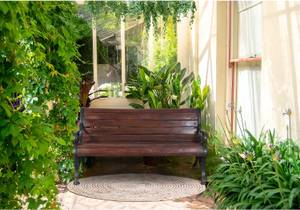 Banc en Bois Marron - Métal - Bois massif - 65 x 77 x 145 cm