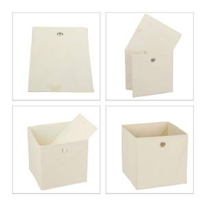 Lot de 4 bacs de rangement Beige - Argenté