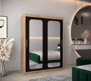 Armoire à portes coulissantes promo t3 Noir - Imitation chêne - Largeur : 150 cm - 2 porte