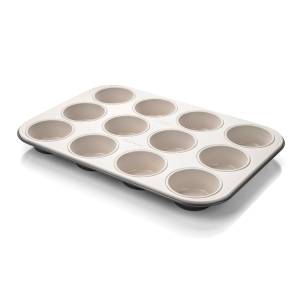 Zenker 12er-Muffinform Ø 7 cm CREME NOIR Schwarz - Metall - 27 x 42 x 4 cm