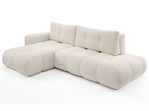 Ecksofa SILE L Beige - Armlehne beidseitig montierbar - Ecke davorstehend links - Ottomane davorstehend links