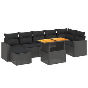 Gartensitzgruppe K907(8-tlg) Schwarz - Massivholz - 69 x 62 x 55 cm