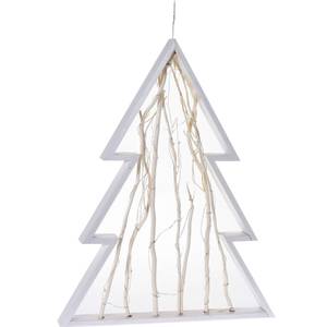 Weihnachtsdeko LED, 48 cm Weiß - Massivholz - 4 x 48 x 41 cm