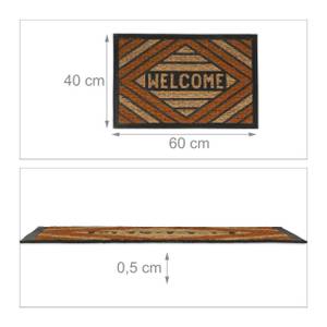 Fußmatte Kokos Schwarz - Braun - Orange - Naturfaser - Kunststoff - 60 x 1 x 40 cm