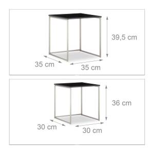 Tables basses gigognes lot de 3 Noir - Argenté - Bois manufacturé - Métal - 40 x 42 x 40 cm