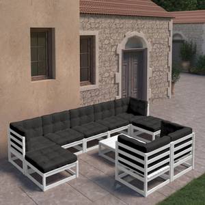 Salon de jardin (lot de 10) 3009744-1 Anthracite - Blanc